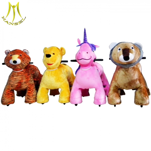 Hansel children ride on stuffed animal bike and commercial electric walking animal for sale with kids ride on animals four wheels from china