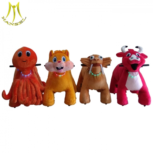 Hansel wholesale stuffed walking animal plush happy ride toy for mall