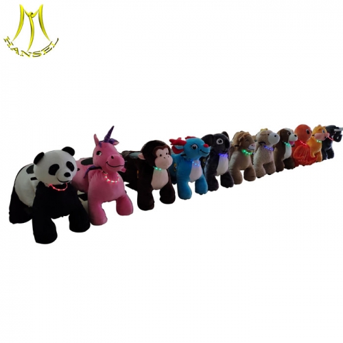 Hansel  shopping mall plush electric 12 volt ride on toy animals for kids