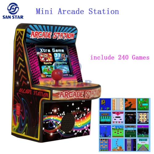 1 player mini arcade Station 2.5 inch with 240 Games