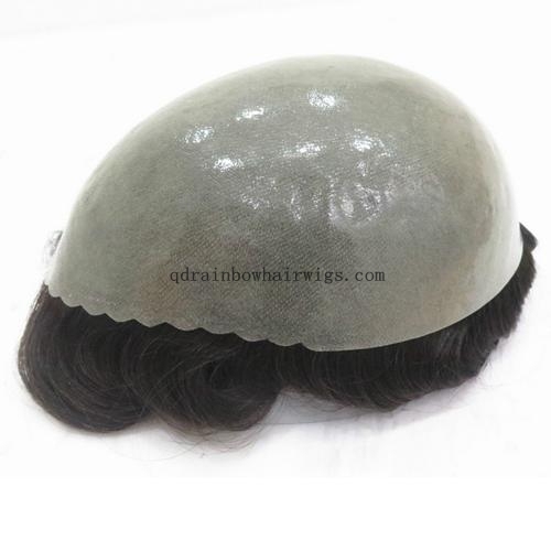 Thin Skin Full PU Indian Hair Systems for Hair Loss Male