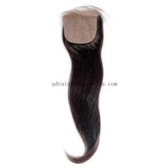 Stock Natural Color Indian Remy Human Hair 4x4 Silk Top Lace Closure