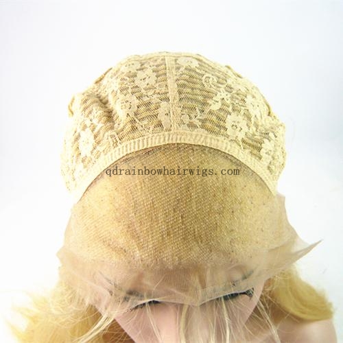 Middle Part Wavy 14'' Brazilian Virgin Remy Hair Celebrity Lace Front Wigs