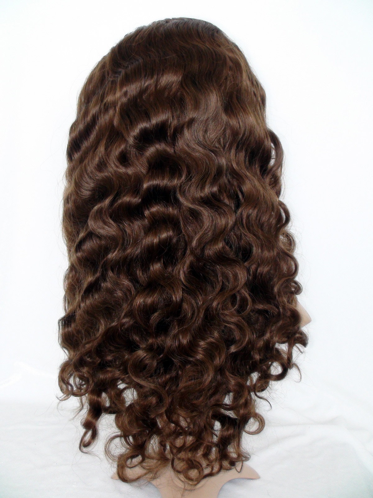 Stock Brown Color 18'' Body Wave Indian Remy Hair Full Lace Wigs