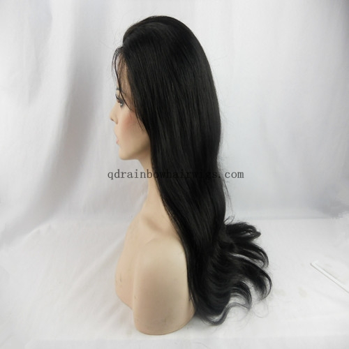 Stock Premium Quality 22'' Remy Hair Black Color Full Lace Women Wig