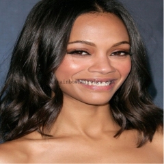 Fashion Bob Style 14'' Indian Remy Hair Lace Front Wigs