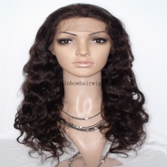 Dark Brown Color 22'' Long Chinese Remy Hair Full Lace Women Wigs