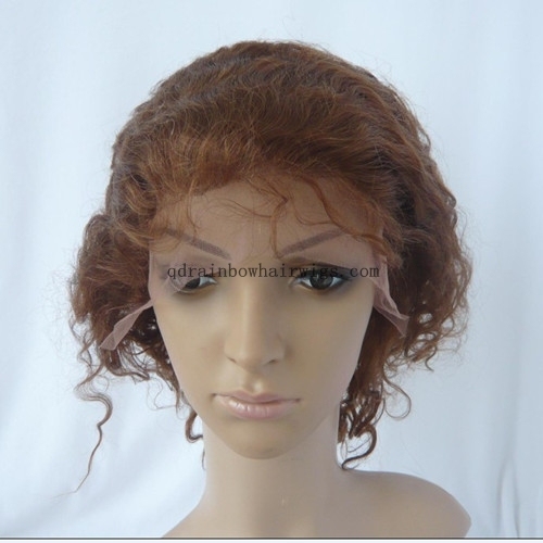 Cheap Price 10'' Indian Remy Hair Curly Lace Front Wigs