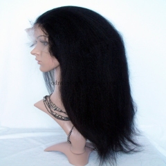 Natural Front Hair 20'' Kinky Straight Lace Front Wigs for Black Women