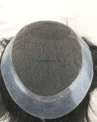 Black Color Human Hair Lace Toupee for Men and Women