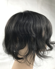 Black Color Human Hair Lace Toupee for Men and Women