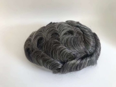 Q6 Fine Swiss Lace Human Hair Part Pieces with Gray