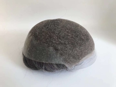 Q6 Fine Swiss Lace Human Hair Part Pieces with Gray