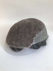 Q6 Fine Swiss Lace Human Hair Part Pieces with Gray