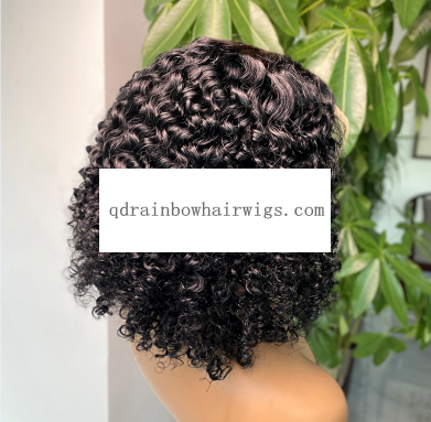 Middle Part Trendy Curly Human Hair Lace Wigs for Black African Women