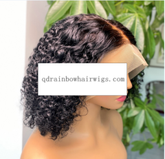 Middle Part Trendy Curly Human Hair Lace Wigs for Black African Women