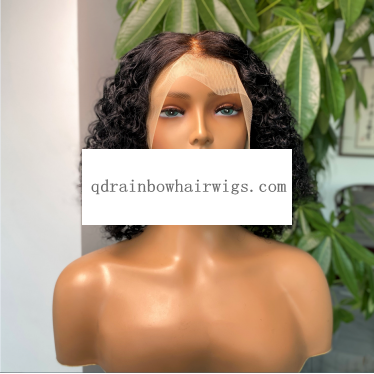 Middle Part Trendy Curly Human Hair Lace Wigs for Black African Women