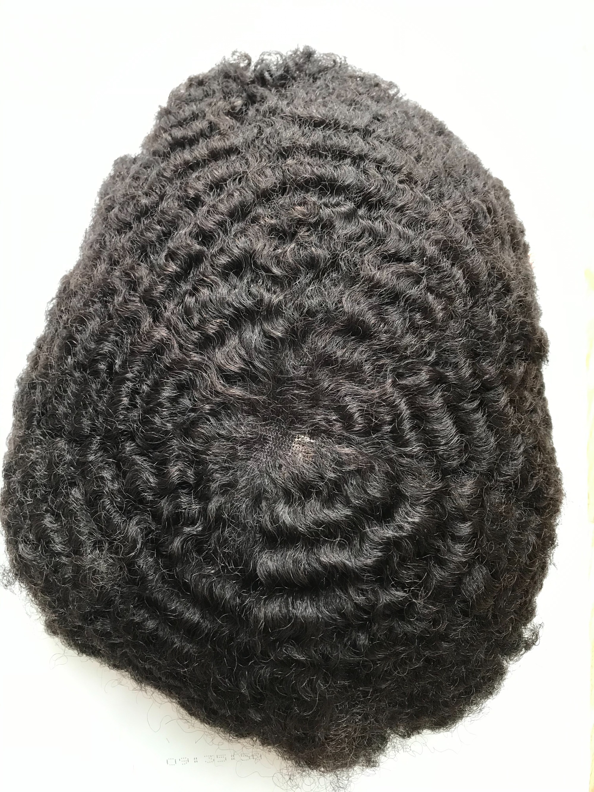 afro curly remy full lace pieces human hair replacement for black african men