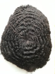 afro curly remy full lace pieces human hair replacement for black african men
