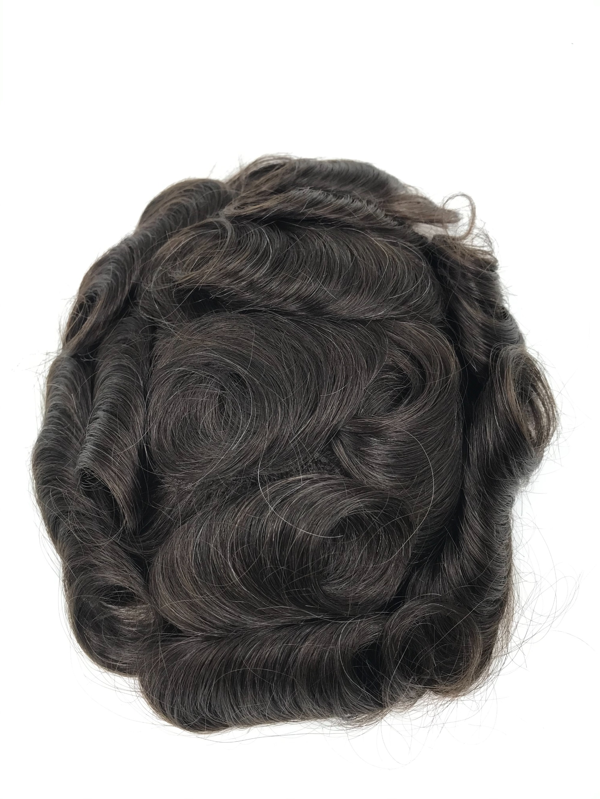Black Color Real Hair Top Monofilament Toupee