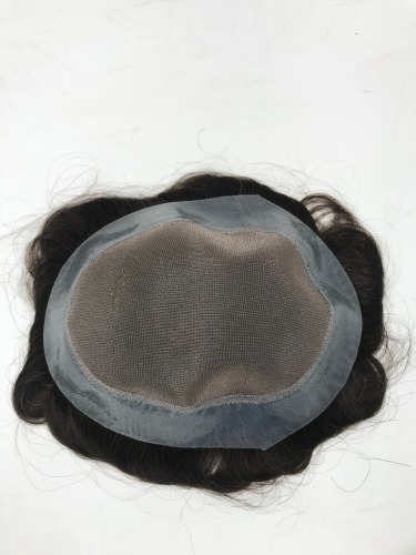 Black Color Real Hair Top Monofilament Toupee