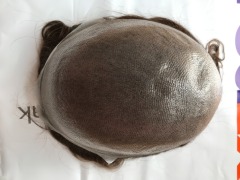 Brown Color Poly Skin Pu Toupee Remy Hair Alternatives