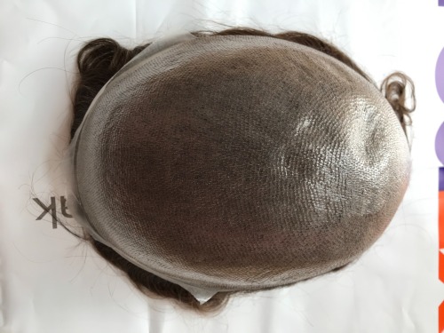 Brown Color Poly Skin Pu Toupee Remy Hair Alternatives