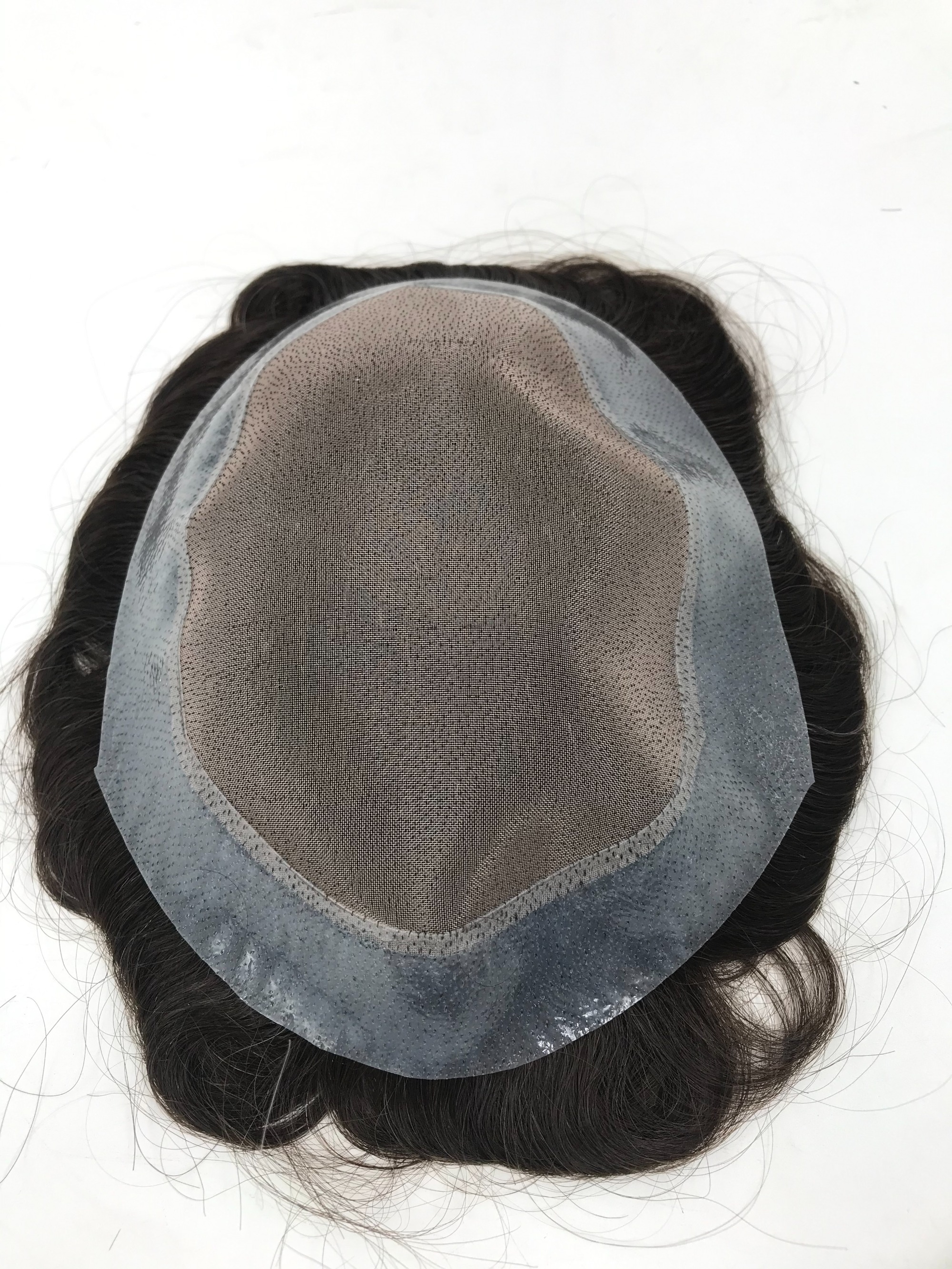 Black Color Real Hair Top Monofilament Toupee