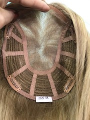 Ombre Blonde Virgin Human Hair Enhancement Mono with Weft Toppers