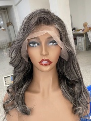 pale grey wavy human hair transparent full lace medical wigs