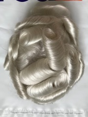poly skin full pu hair pieces light blonde 60RY human hair replacements