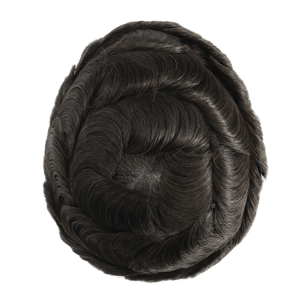 welded smart lace gray human hair systems with bleached knots