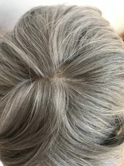 silver gray short synthetic hair mono lace front wigs