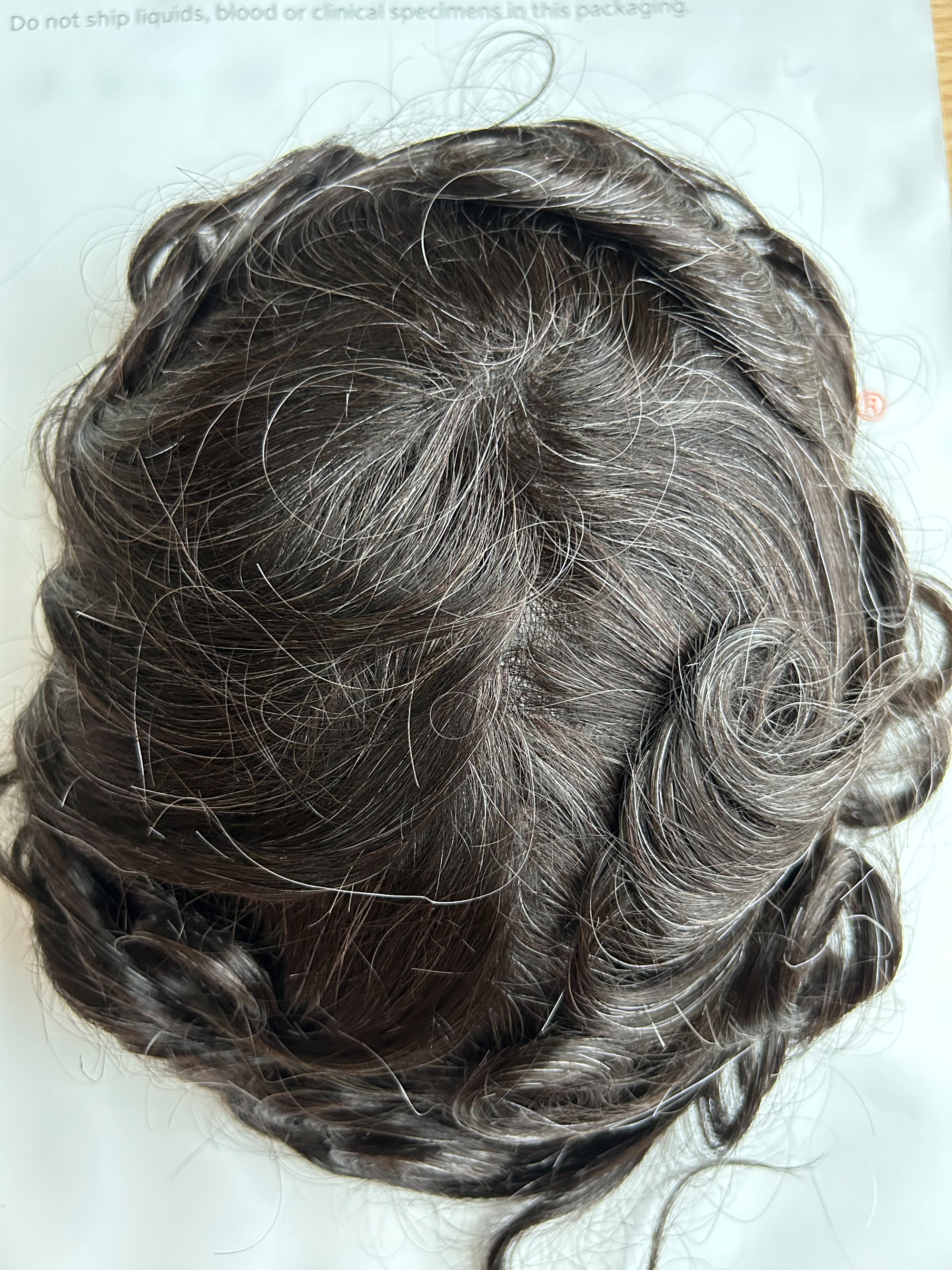03 super thin pu remy human hair prosthesis pieces with gray hair