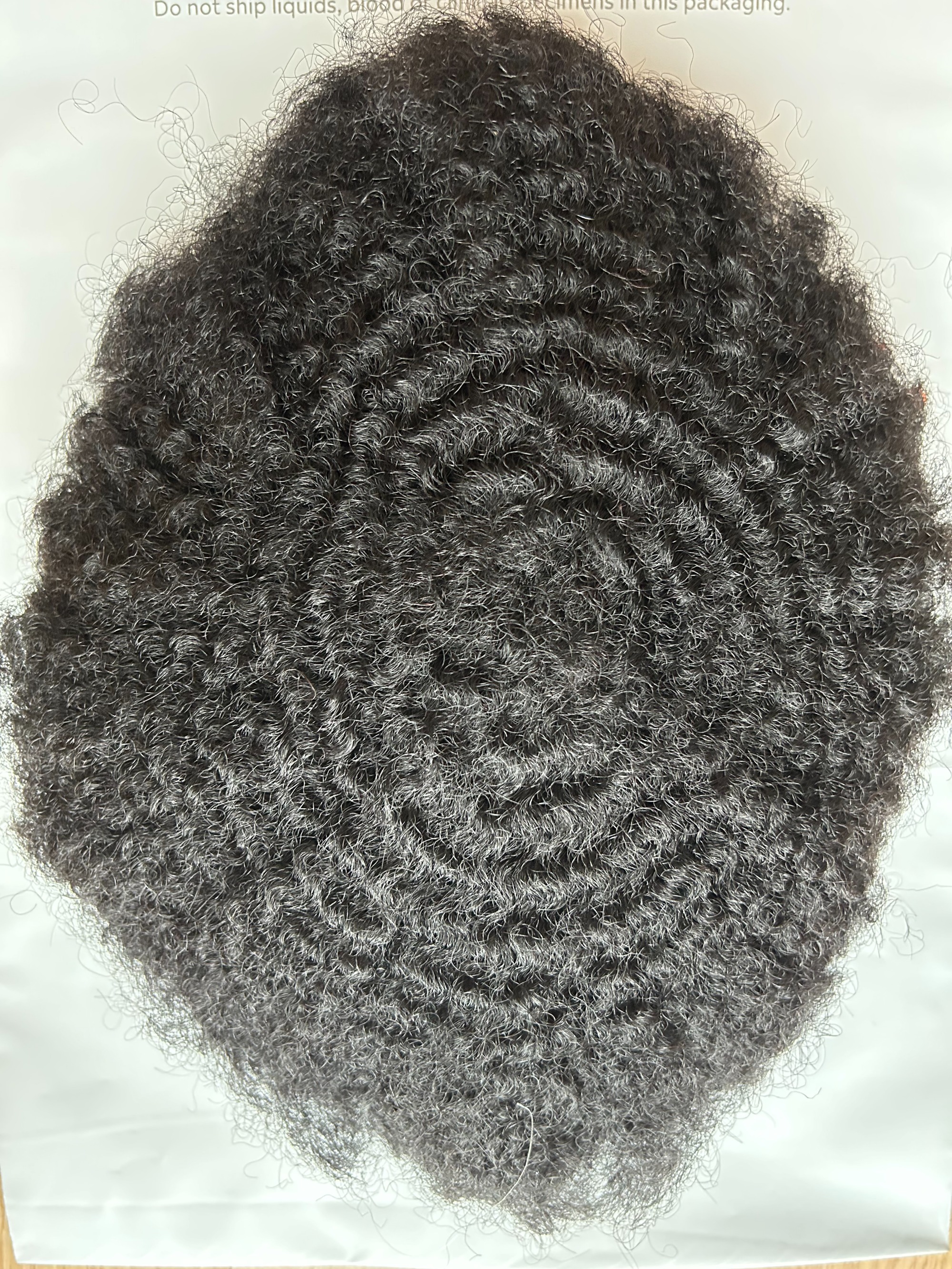afro curly remy human hair thin skin pu cranial pieces for black men