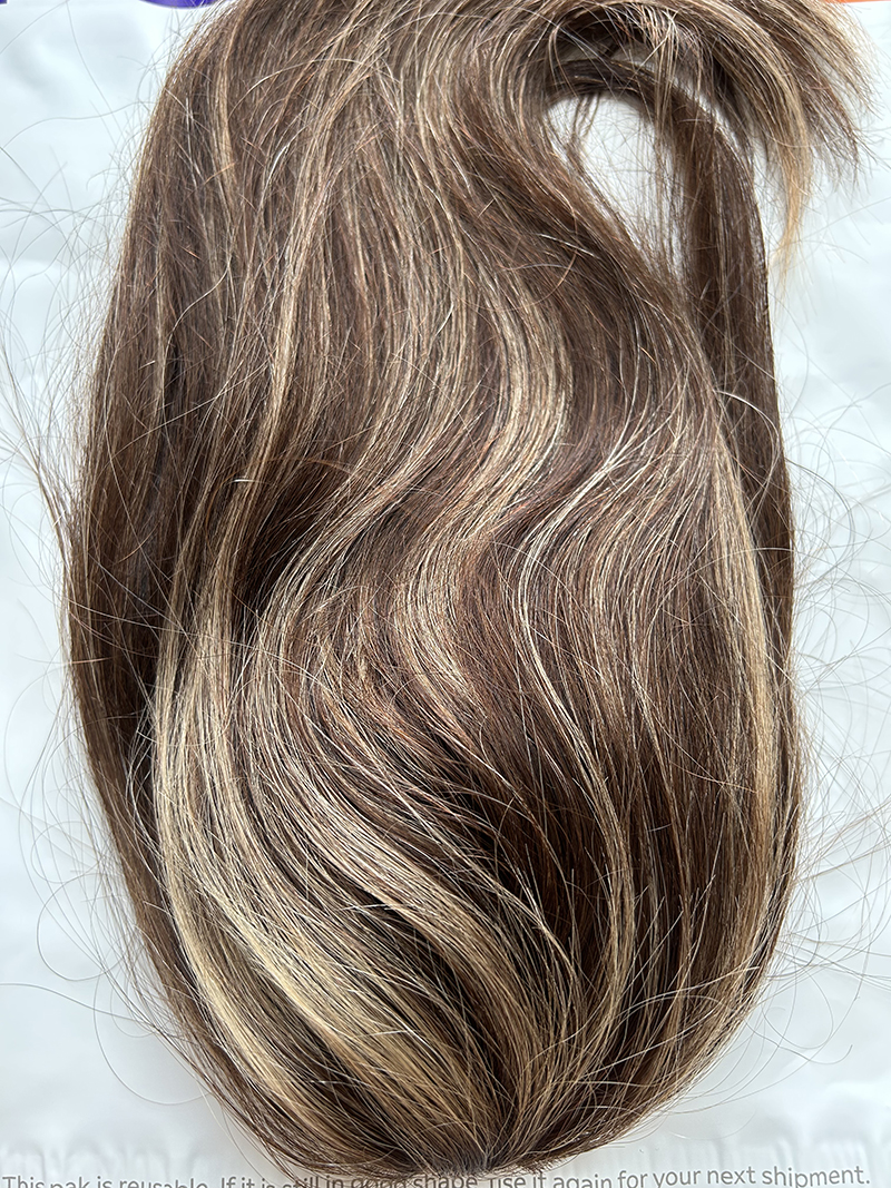 Highlights Fishnet Meshes Integrated Hair Pieces with Silk Top