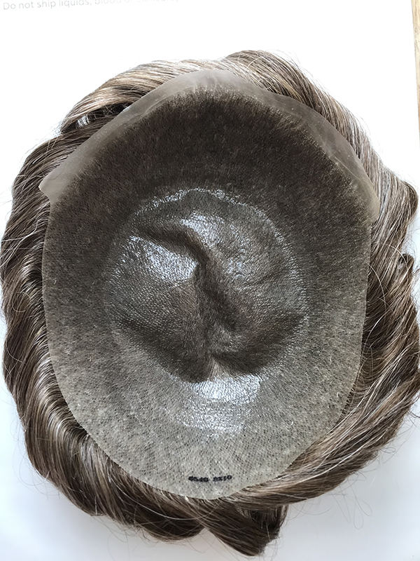 0406 thin skin pu human hair cranial pieces