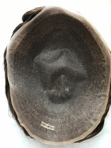 welded smart lace gray human hair systems with bleached knots