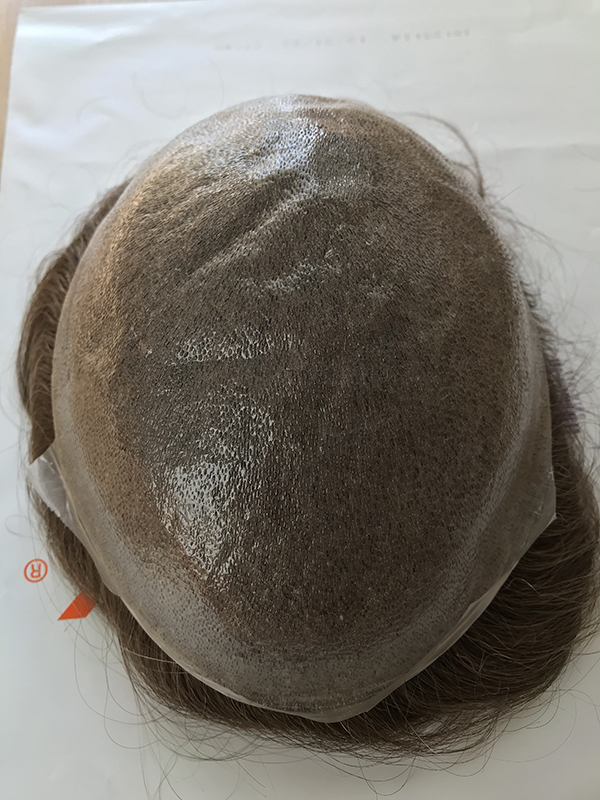 full skin pu human hair protheses capillaire