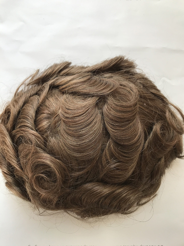 light brown super thin pu human hair supplements pieces