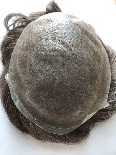 0406 thin skin pu human hair cranial pieces