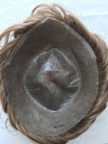 light brown super thin pu human hair supplements pieces