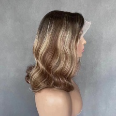piano highlights remy human hair 13x6 lace front wig