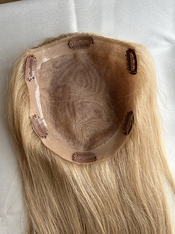 custom tailored light blonde human hair systems women mono toppers