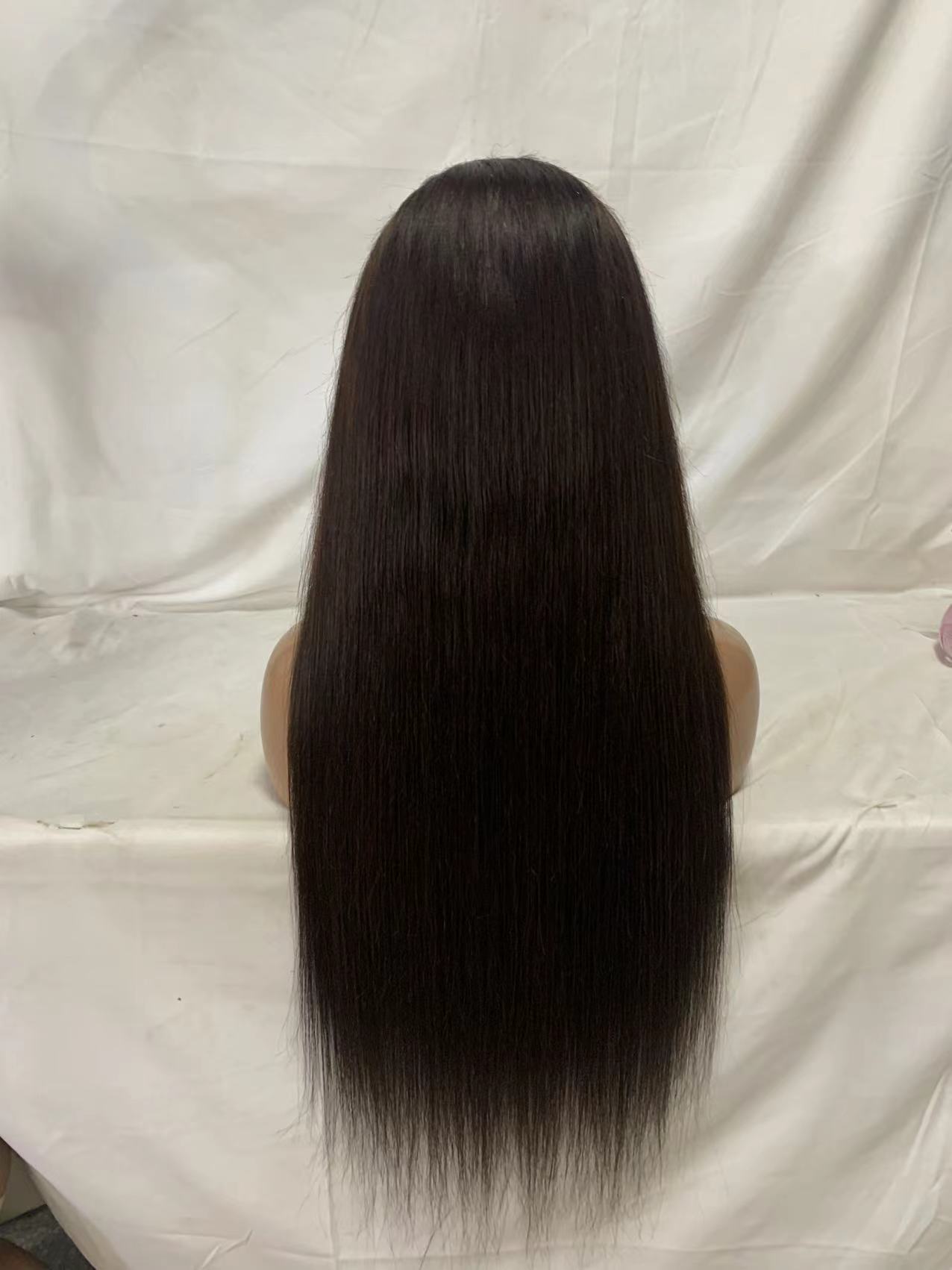 16inch natural black color body wave human hair full lace wigs
