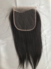 natural black color human hair lace closure