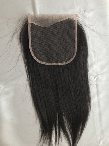 natural black color human hair lace closure
