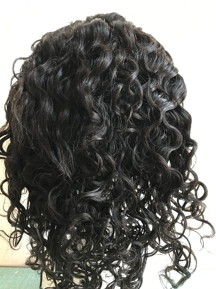 natural wave brazilian human hair full lace wig with elastic band