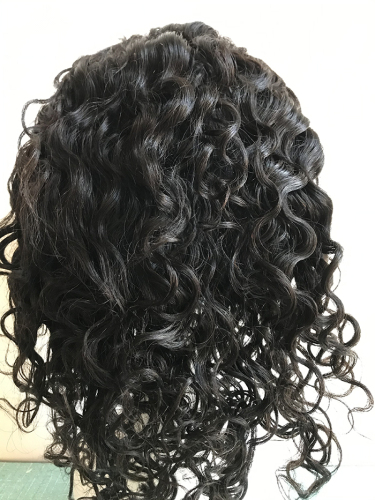 natural wave brazilian human hair full lace wig with elastic band