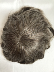#1740 grey hair mono pieces with natural v knot